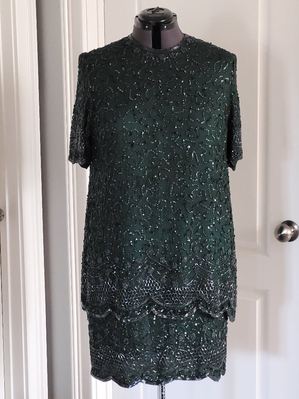 Vintage Silk beaded dress size XL